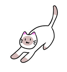 cartoon white cat