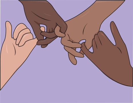 holding hands illustration
