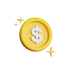 3d illustration of usd dollar sparkle