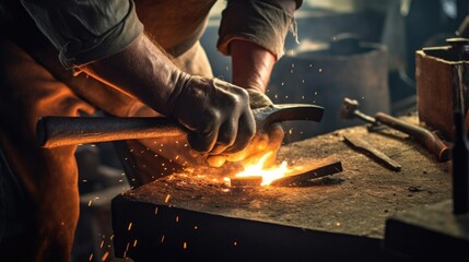 blacksmith forging metal generative ai