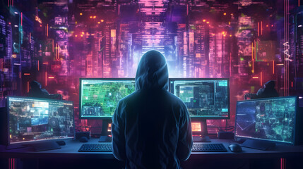 Person Computer  Hacker Cybersecurity Safety IA