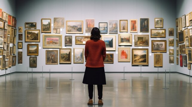 curator arranging an art exhibition generative ai