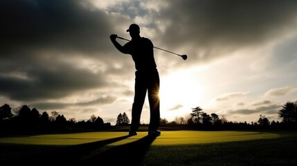 golf instructor teaching a golf swing. generative ai