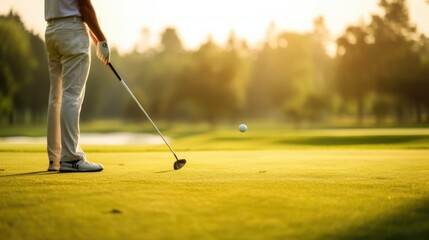 golf instructor teaching a golf swing. generative ai