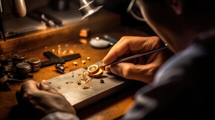 jeweler crafting a piece of jewelry generative ai