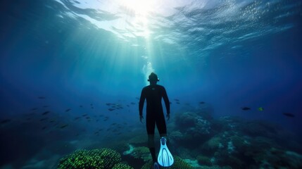 marine biologist studying ocean life. generative ai