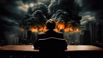 Entrepreneur facing a crisis. generative ai