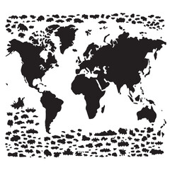 A map of the world with a map vector illustration.