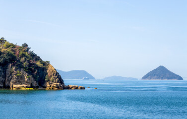 Beautiful landscape at a Beach on Naoshima Island in Kagawa, Japan.