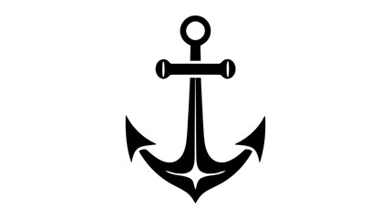 Anchor vector icon logo boat symbol pirate helm Nautical maritime simple illustration graphic doodle design