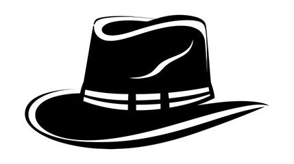 Vintage old hat. Male head cap. Old fashion clothes. Elegent hat. Vector illustration on white background