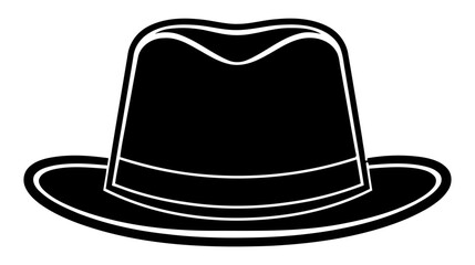 Vintage old hat. Male head cap. Old fashion clothes. Elegent hat. Vector illustration on white background