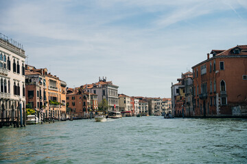 Fototapeta na wymiar canal for ferries in venice, italy - may 2023