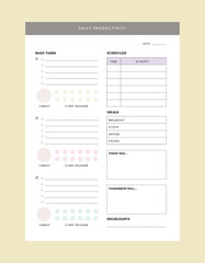 (Pastel) week planner. Minimalist planner template set. Vector illustration.