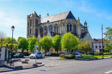 Collegiate Church of Notre Dame et Saint Loup ("Our Lady and Saint Wolf") in the town of Montereau Fault Yonne in Seine et Marne, France