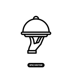Cloche icon vector illustration logo template for many purpose. Isolated on white background.
