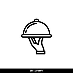 Cloche icon vector illustration logo template for many purpose. Isolated on white background.