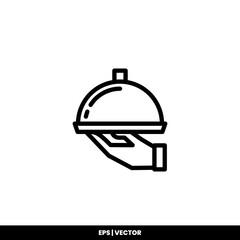 Cloche icon vector illustration logo template for many purpose. Isolated on white background.