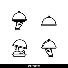 Cloche icon vector illustration logo template for many purpose. Isolated on white background.