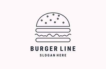 burger line logo design vector template for food and drink .