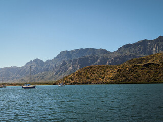 Fototapeta na wymiar Sailing to Isla Carmen's Picturesque Landscape