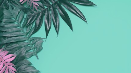 green palm leaves abstract modern minimal background. generative ai