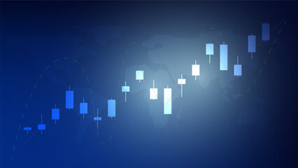 finance background. candlesticks chart on dark screen. stock market and business investment concept