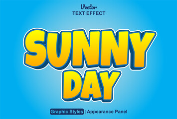 Fototapeta premium sunny day text effect with orange graphic style and editable.