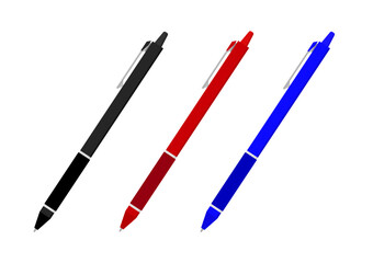 黒と赤と青のボールペン