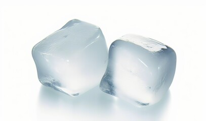 ice cube on white background, photo of two ice cubes seen from close up, ice cubes isolated on white background, photo of two ice cubes seen from close up