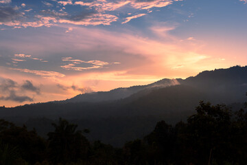 sunset in the mountains