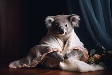 cute koala wearing a dress