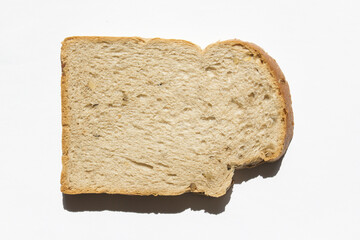 whole grain bread isolated white background.