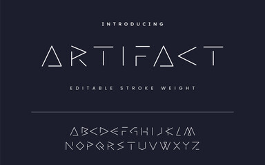 Obraz premium Minimal geometric ancient alphabet fonts