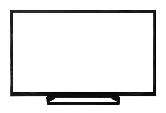 LED TV with blank screen on transparent background png file
