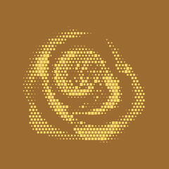 Obraz premium yellow pixel rose isolated in dark background vector illustration
