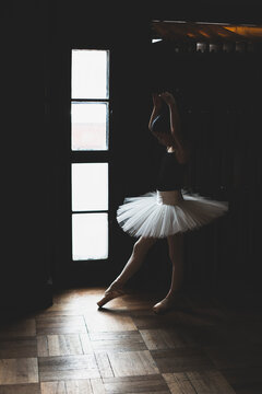 teenage ballerina posing in the studio
