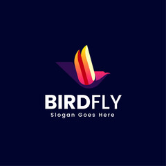 Vector Logo Illustration Bird Gradient Colorful Style