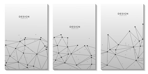 set of flyers with abstract background with connected dots