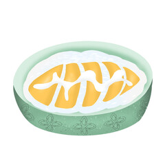 Mango sticky rice, sticky rice, mango, dessert, Thai dessert, Thai food, Thai, delicious, dessert, Thai culture, beautiful