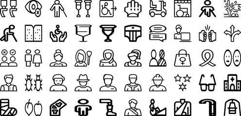 Set Of Diversity Icons Collection Isolated Silhouette Solid Icons Including Diversity, Together, People, Group, Concept, Business, Diverse Infographic Elements Logo Vector Illustration