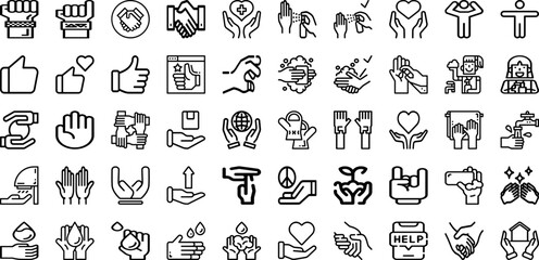 Set Of Hands Icons Collection Isolated Silhouette Solid Icons Including Hand, Isolated, Woman, Touch, White, Business, Hold Infographic Elements Logo Vector Illustration