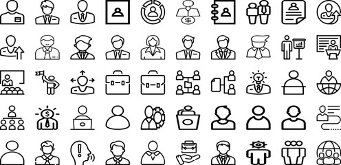 Set Of Manager Icons Collection Isolated Silhouette Solid Icons Including Management, Teamwork, Team, Manager, Office, Businessman, Business Infographic Elements Logo Vector Illustration