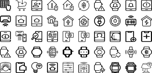 Set Of Smart Icons Collection Isolated Silhouette Solid Icons Including Internet, Modern, Smart, Technology, Concept, Icon, Wireless Infographic Elements Logo Vector Illustration