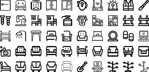 Set Of Interior Icons Collection Isolated Silhouette Solid Icons Including Wall, Design, Apartment, Room, Home, Interior, Modern Infographic Elements Logo Vector Illustration