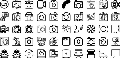 Set Of Photo Icons Collection Isolated Silhouette Solid Icons Including Picture, Retro, Design, Frame, Blank, Photo, Paper Infographic Elements Logo Vector Illustration