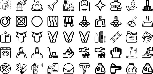 Set Of Clean Icons Collection Isolated Silhouette Solid Icons Including Vector, Clean, Hygiene, Icon, Spray, Wash, Cleaner Infographic Elements Logo Vector Illustration