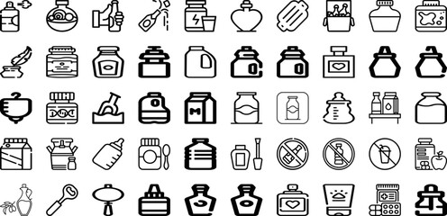 Set Of Bottle Icons Collection Isolated Silhouette Solid Icons Including Vector, Bottle, Object, Isolated, Container, Drink, Design Infographic Elements Logo Vector Illustration