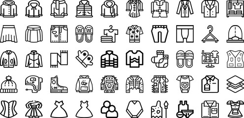 Set Of Cloth Icons Collection Isolated Silhouette Solid Icons Including Design, Clothes, Background, Fashion, Clothing, White, Cloth Infographic Elements Logo Vector Illustration