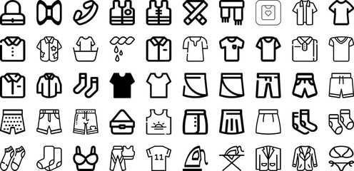 Set Of Clothes Icons Collection Isolated Silhouette Solid Icons Including Fashion, Clothing, Design, Background, Cloth, Clothes, White Infographic Elements Logo Vector Illustration